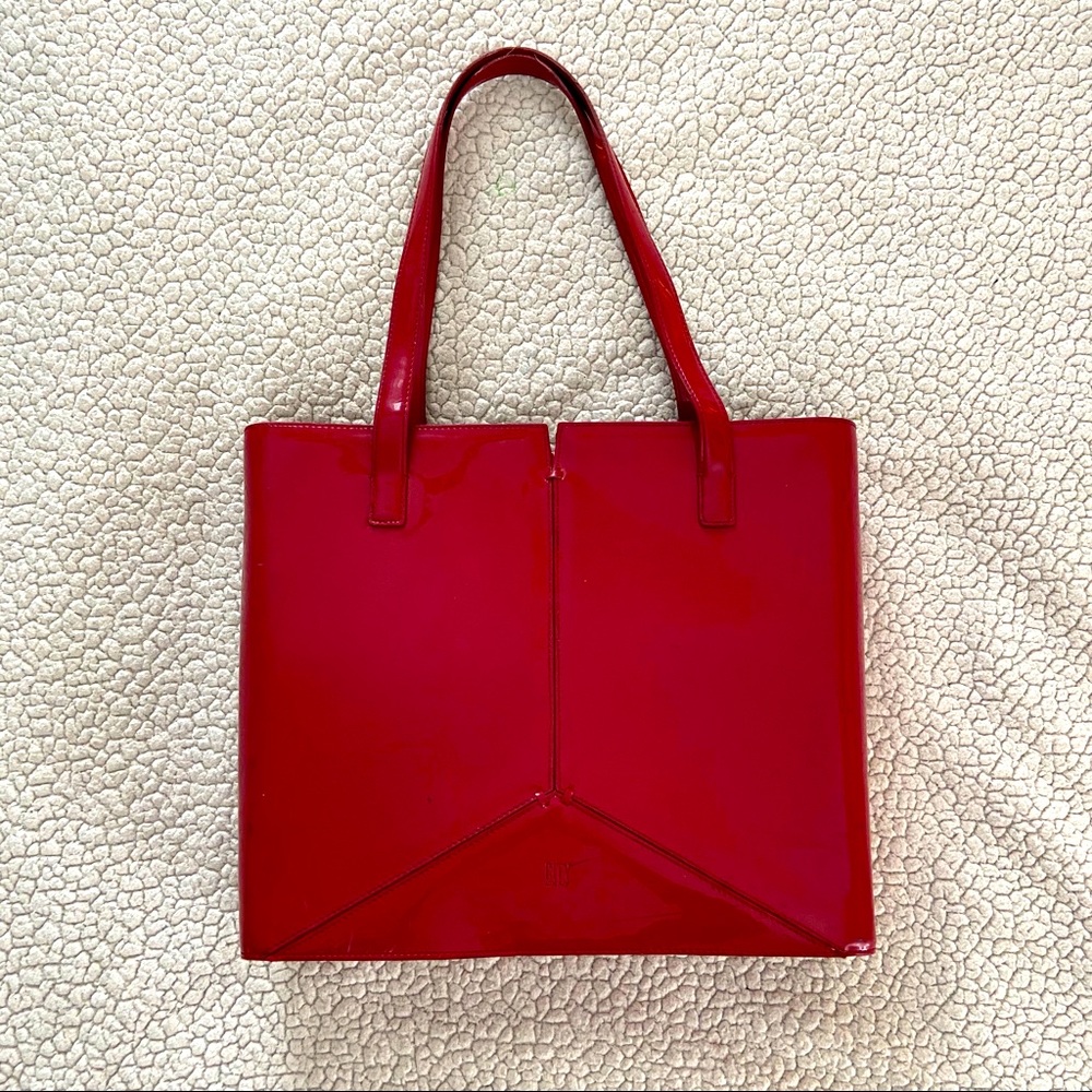 DKNY City Red Patent Tote Bag